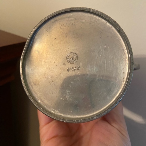 Norway Pewter Creamer Norwegian by Broderie Mylius  Vintage Rare Atomic Pattern - Picture 5 of 9